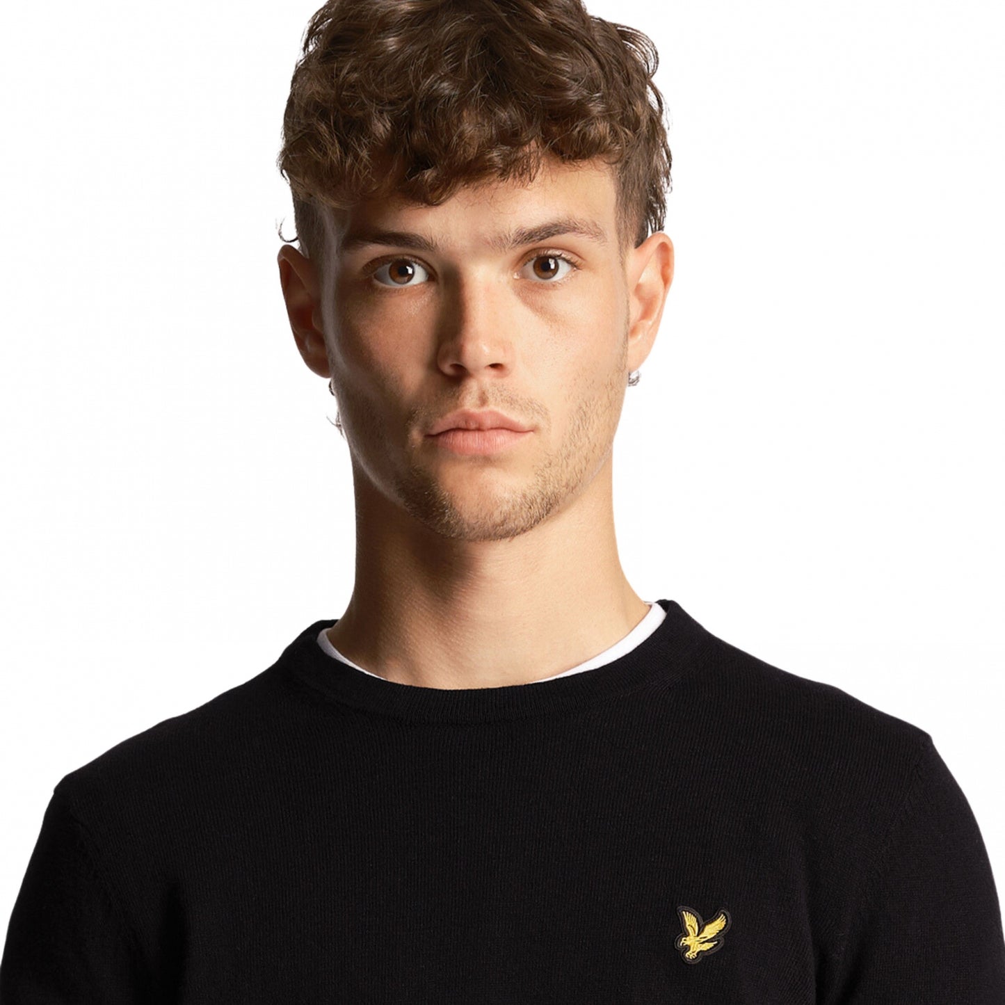 Maglione Lyle e Scott Crewneck Cotton Merino Jumpe NERO