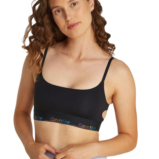 Top Donna Calvin Klein Unlined Bralette NERO