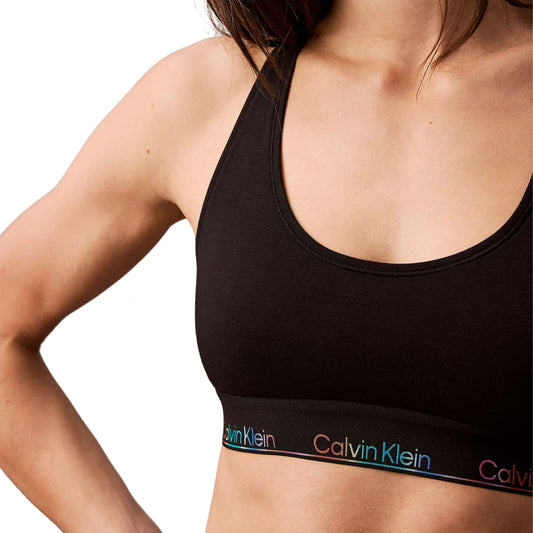 Top Donna Calvin Klein Unlined Bralette NERO