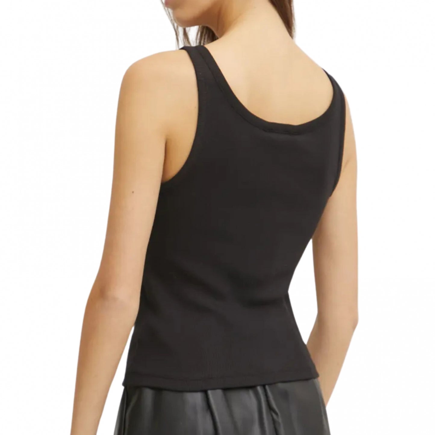 Top Tommy Jeans Slim Button Tank NERO