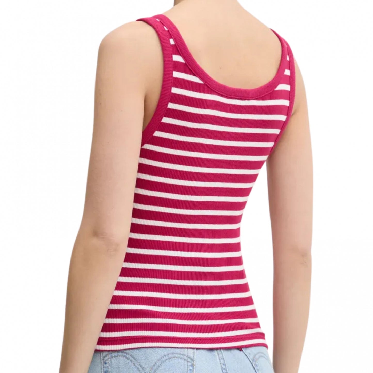 Top Tommy Jeans Slim Button Tank ROSA