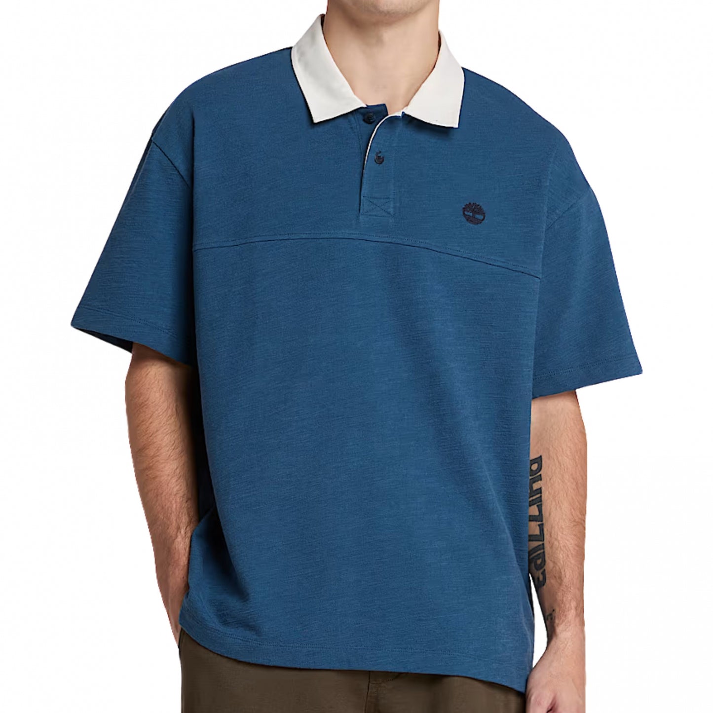 Polo Timberland Textured Polo BLU