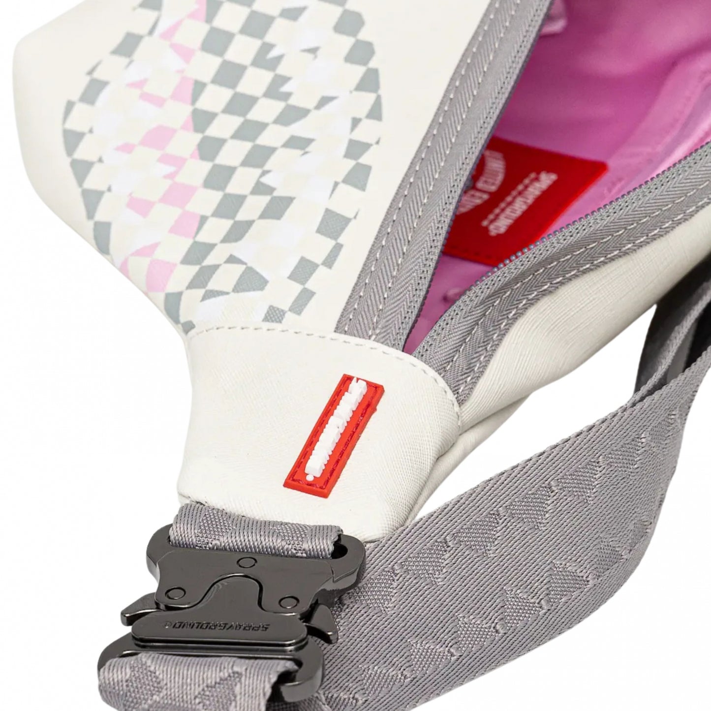 Marsupio Sprayground Cream Check Shark Central Crossbody