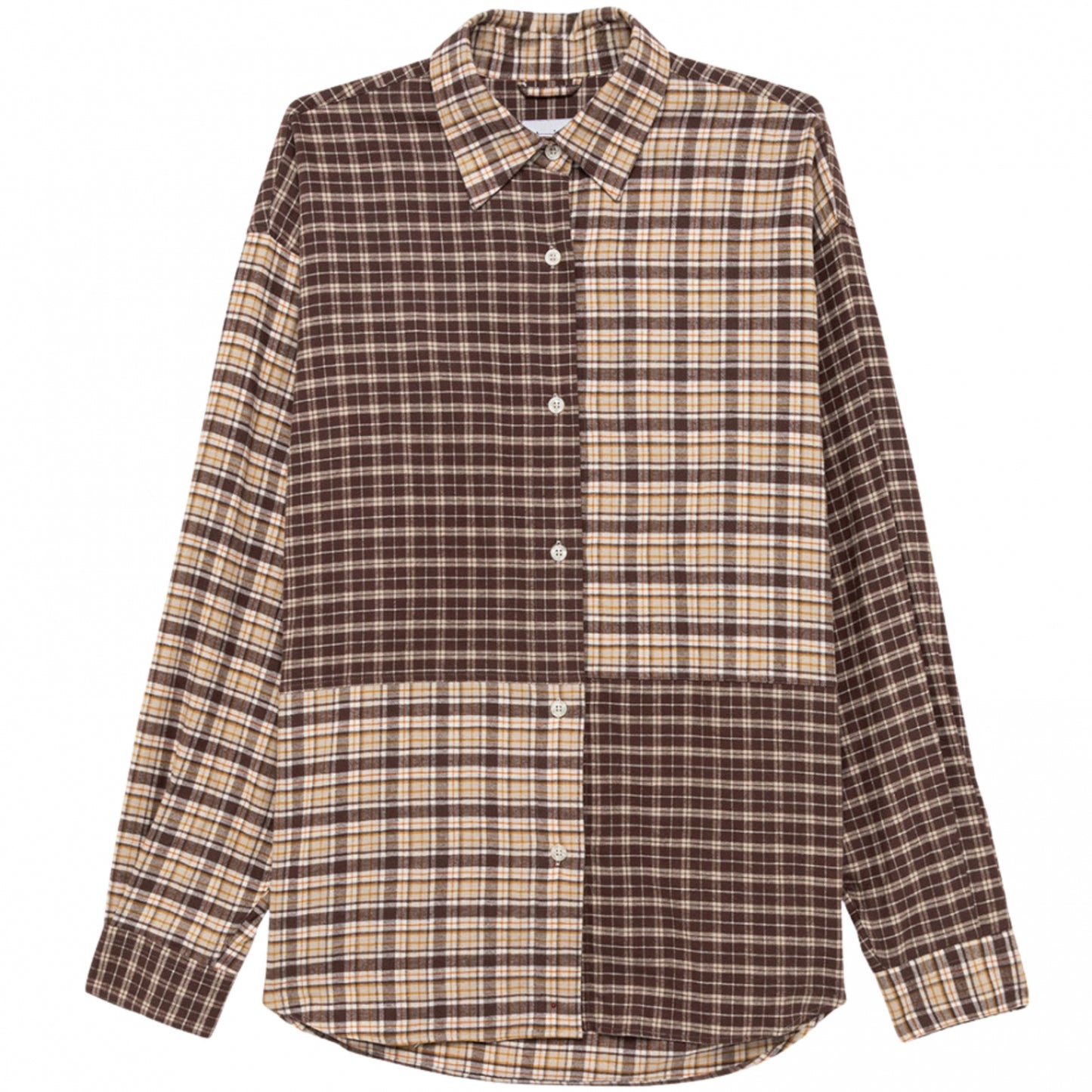 Camicia Amish Shirt Dropped Patch MARRONE