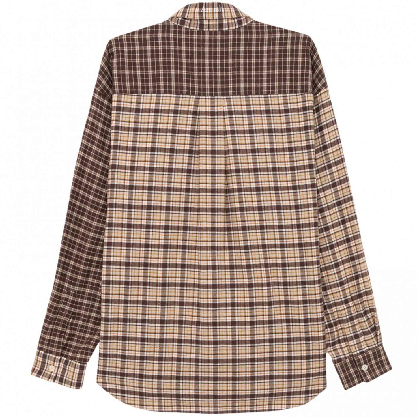 Camicia Amish Shirt Dropped Patch MARRONE