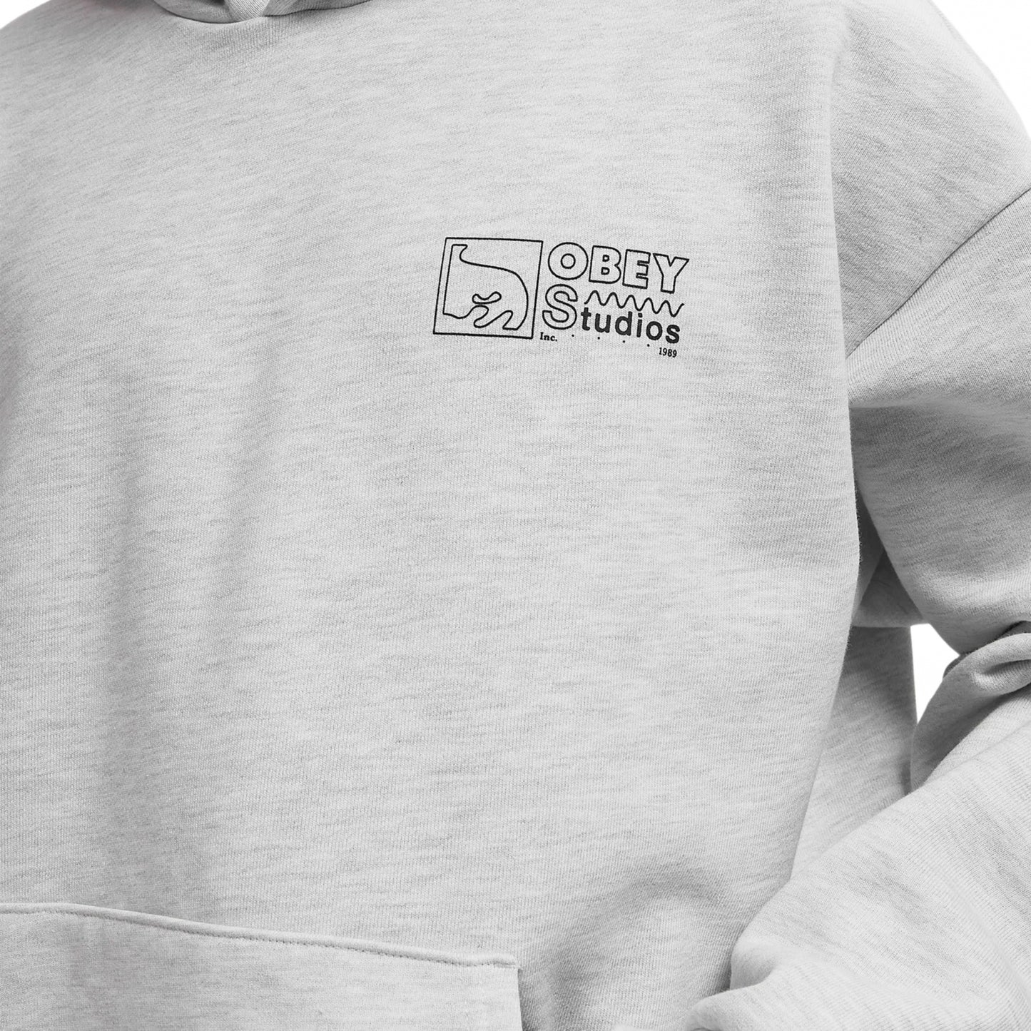 Felpa Obey Nico Extra Heavy Hood Fleece GRIGIO