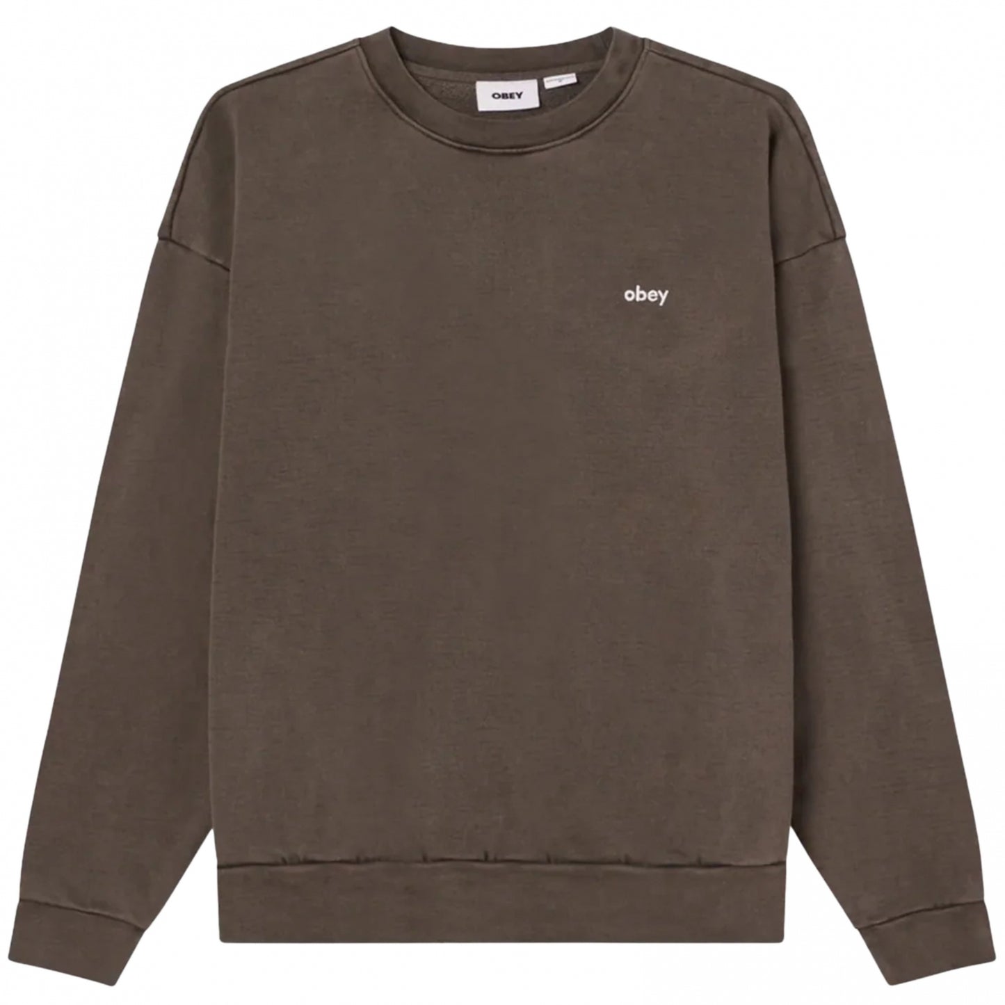 Felpa Obey Lowercase Pigment Crew Fleece NERO