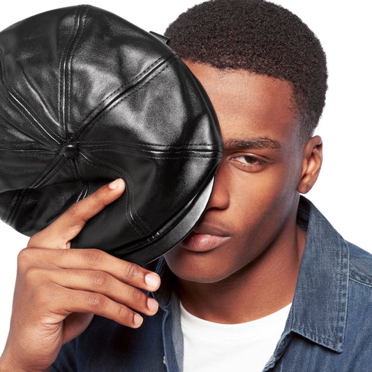 Cappello Kangol Fux Leather Cap NERO