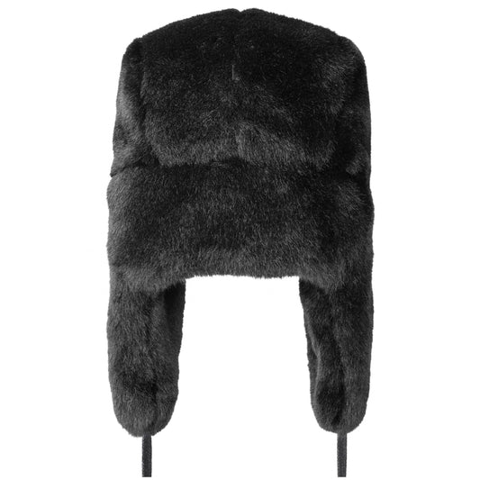 Cappello Kangol Black Faux Fur Trapper NERO