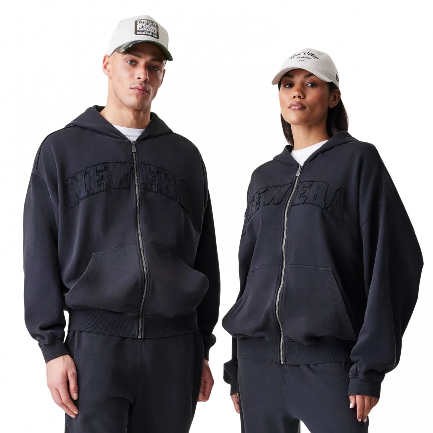 Felpa New Era Washed Full Zip Hoodie UNICO