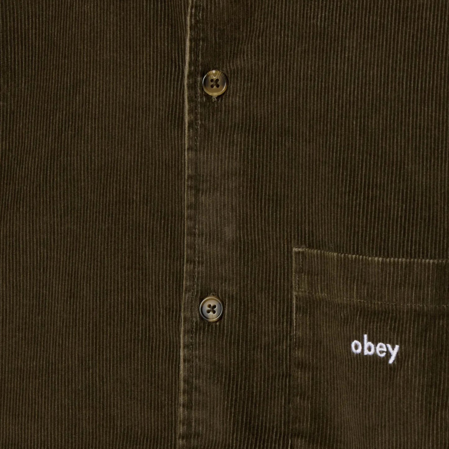 Camicia Obey Buckley Corduroy Woven VERDE OLIVA