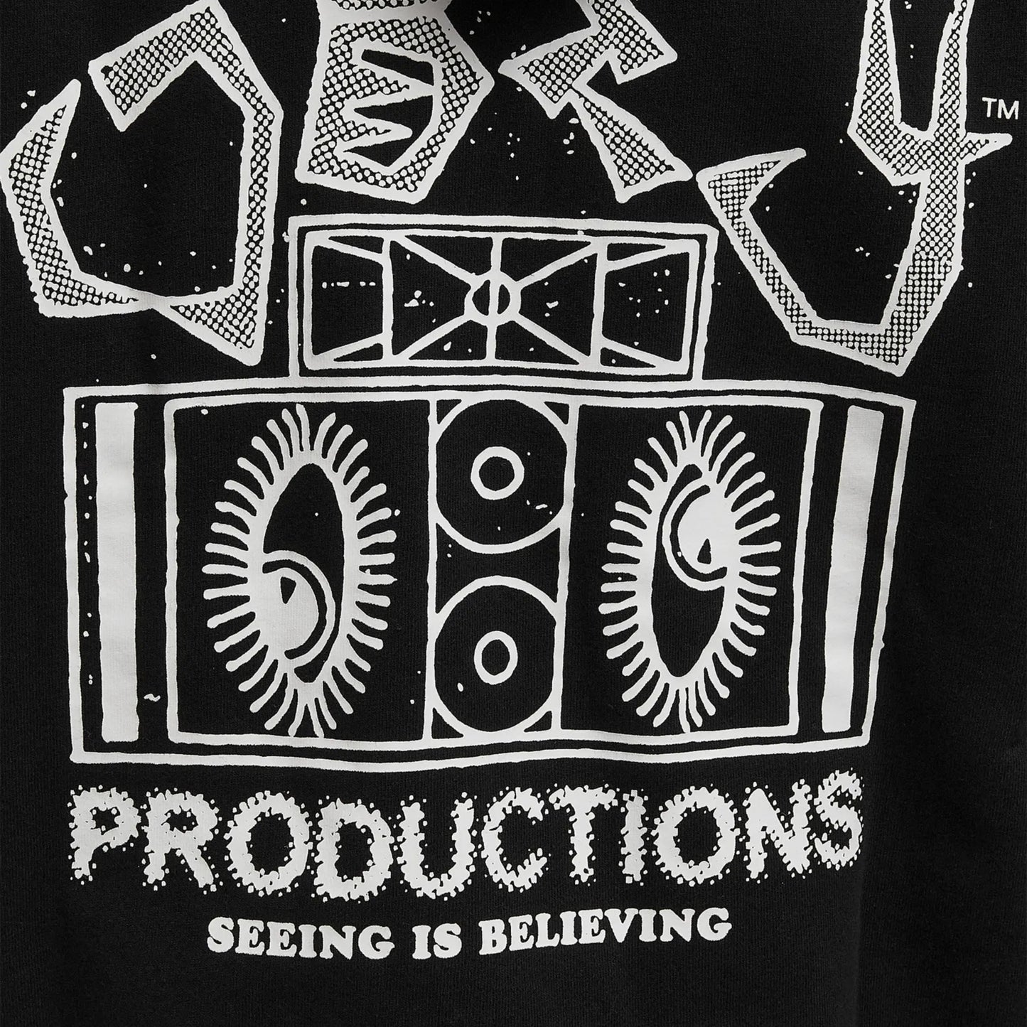 Felpa Obey Productions Extra Heavy Hood Fleece NERO