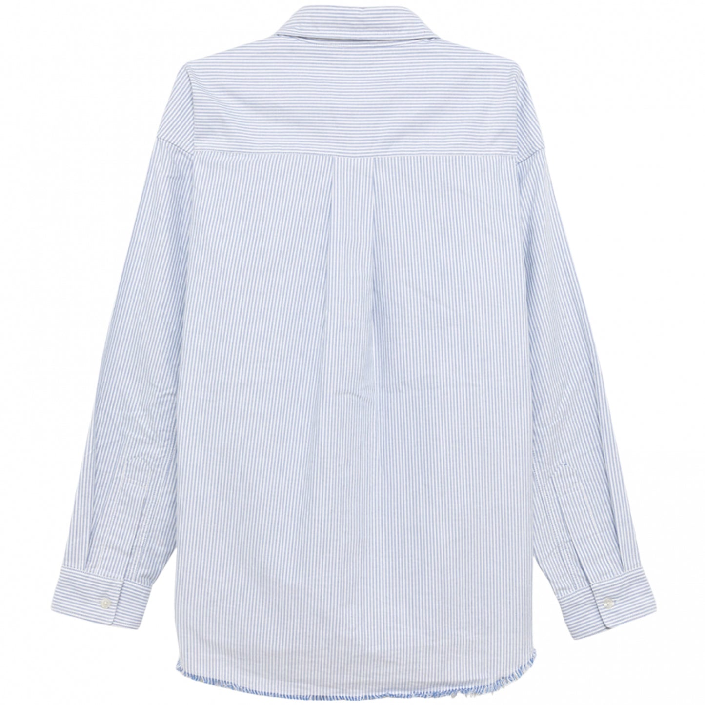 Camicia Amish Dropped Raw Edge Oxford Stripe Shirt AZZURRO