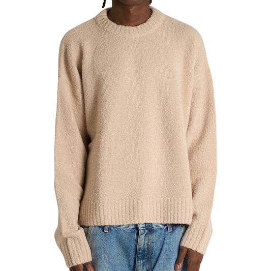 Felpa Amish Crew Crop Boucle BEIGE