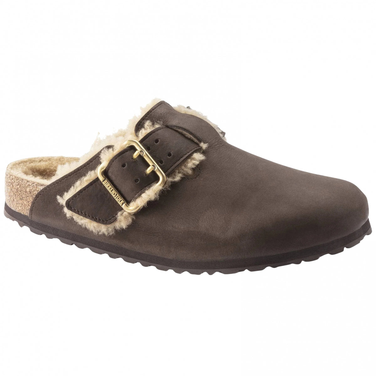 Sandalo Birkenstock Boston Bold Shearling MARRONE