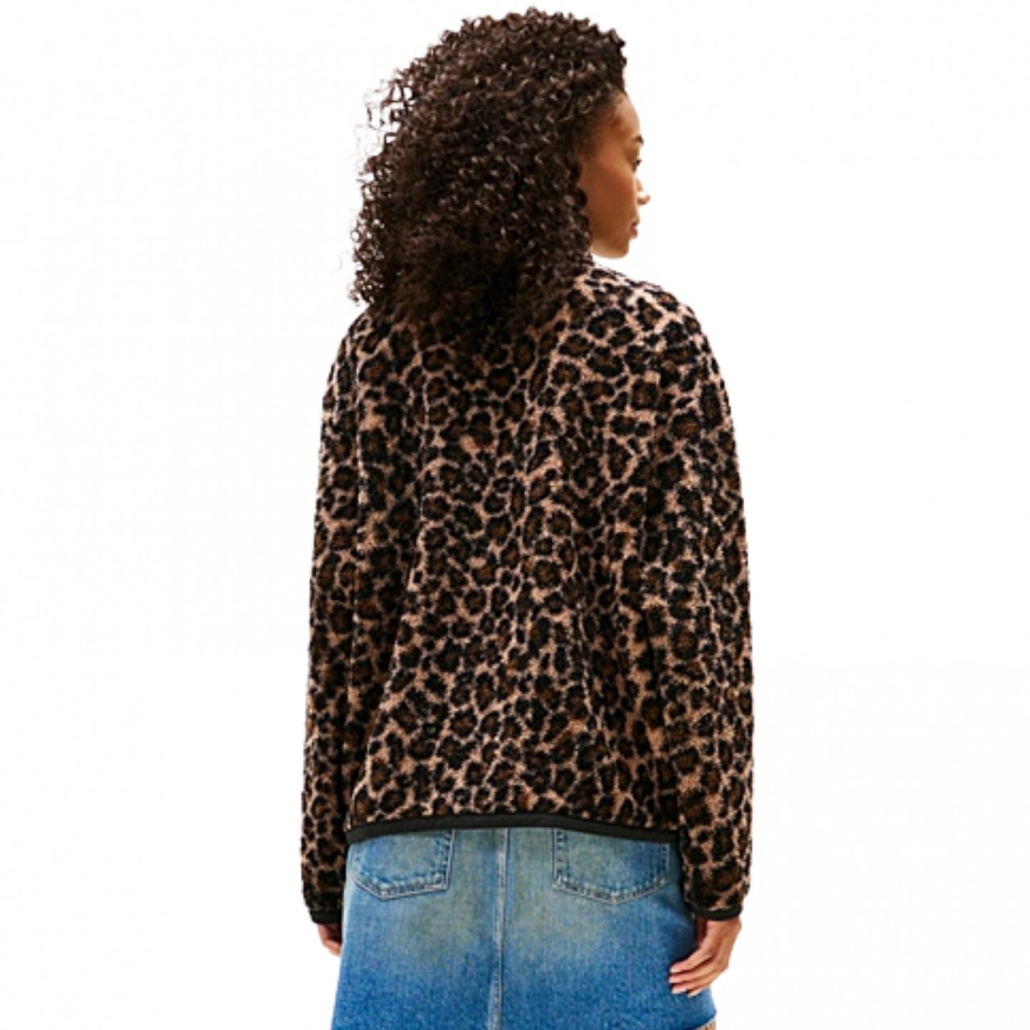 Teddy Tommy Jeans Zip Through Badge Teddy LEOPARDATO