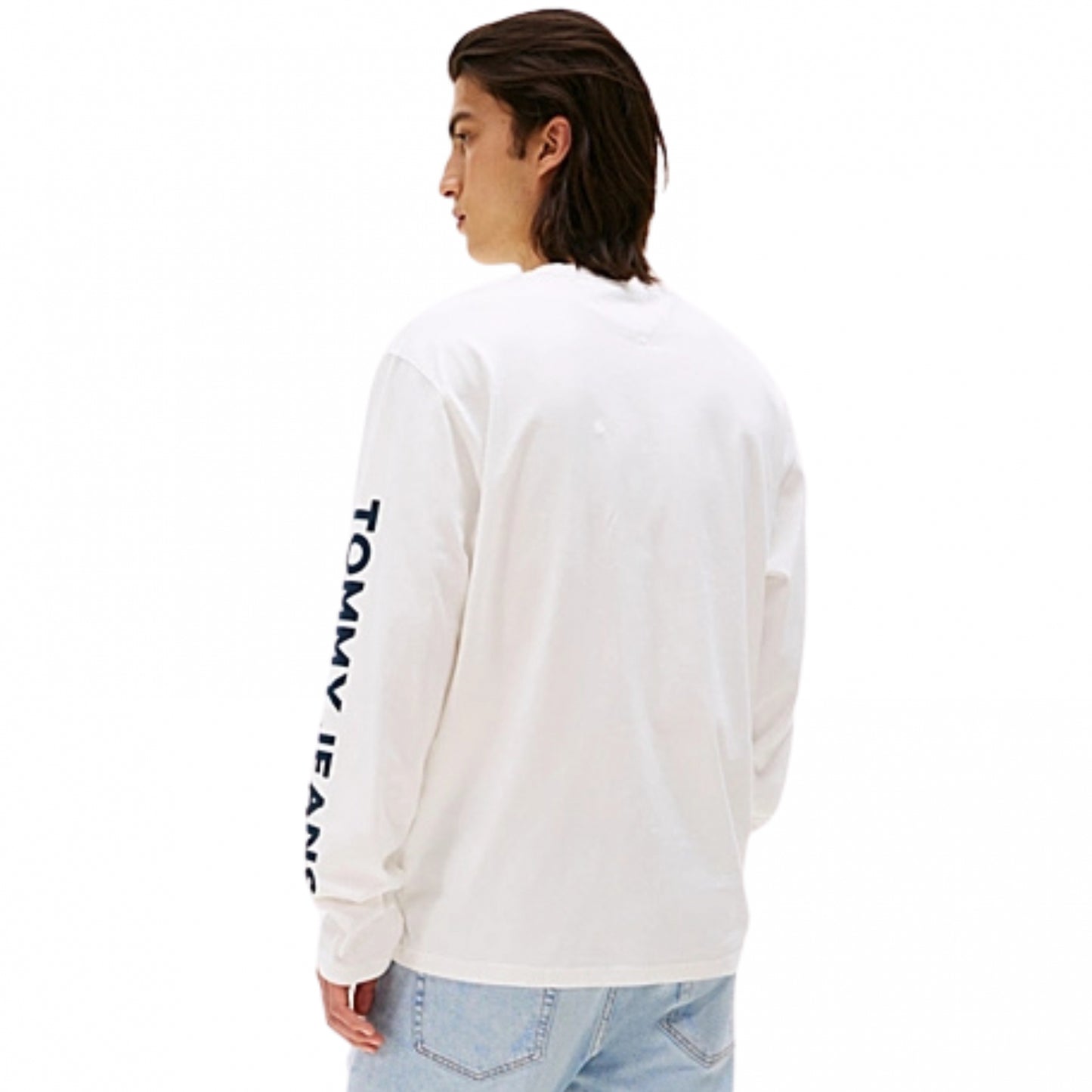 Maglietta Tommy Jeans Relaxed New Classics LS Tee BIANCO