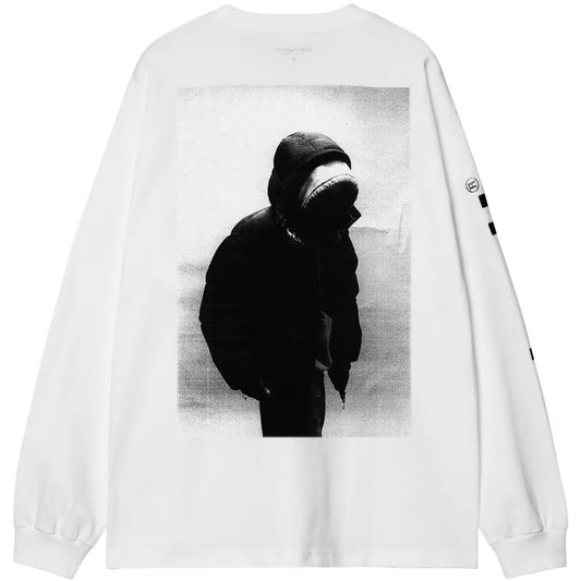 Maglietta Carhartt WIP LS Archive Script Tee BIANCO