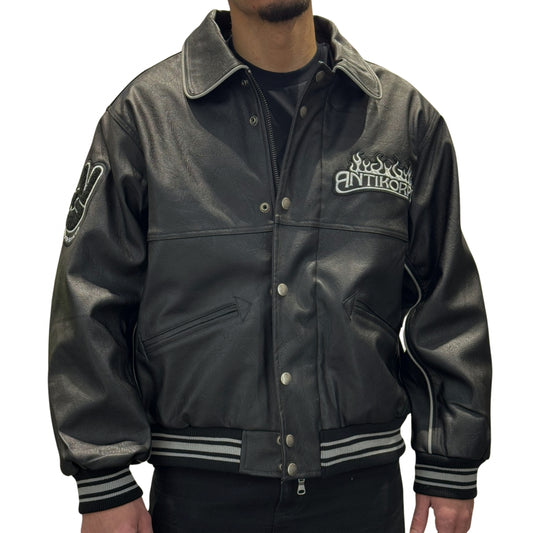 Giubbino Antykorpo Leather Jacket NERO