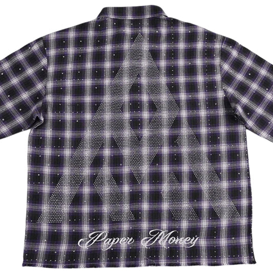 Camicia Paper Money Rhinestone Flannel VIOLA