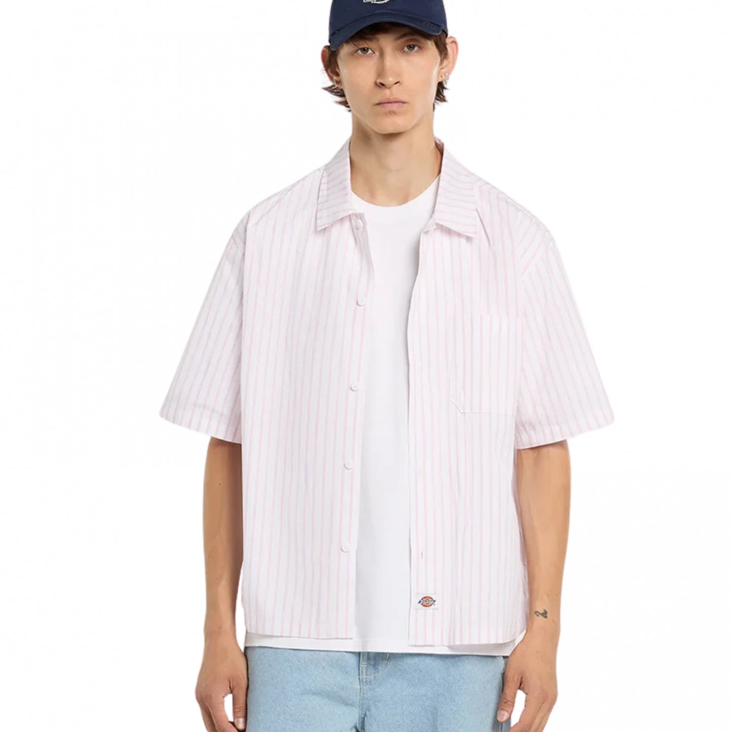 Camicia Dickies Venedocia Stripe Shirt SS BIANCO