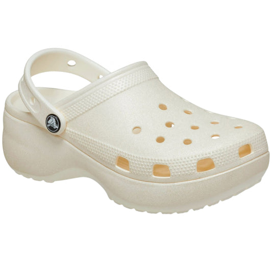 Ciabatta Crocs Classic Platform Glitter Clog GRIGIO