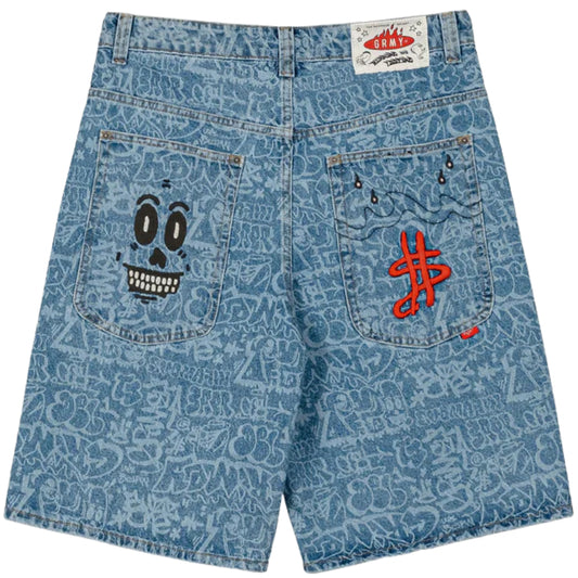 Pantaloncino Grimey Baggy Denim Shorts BLU