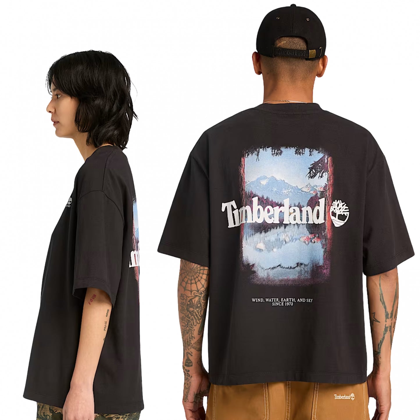 Maglietta Timberland Outdoor Photo Back Graphic Te NERO