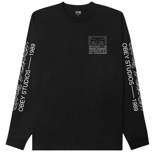 Maglietta Obey Design Services Tee LS Tee NERO