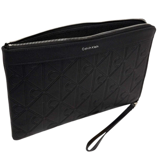 Portafoglio Calvin Klein XL Emblem AOP Emboss NERO