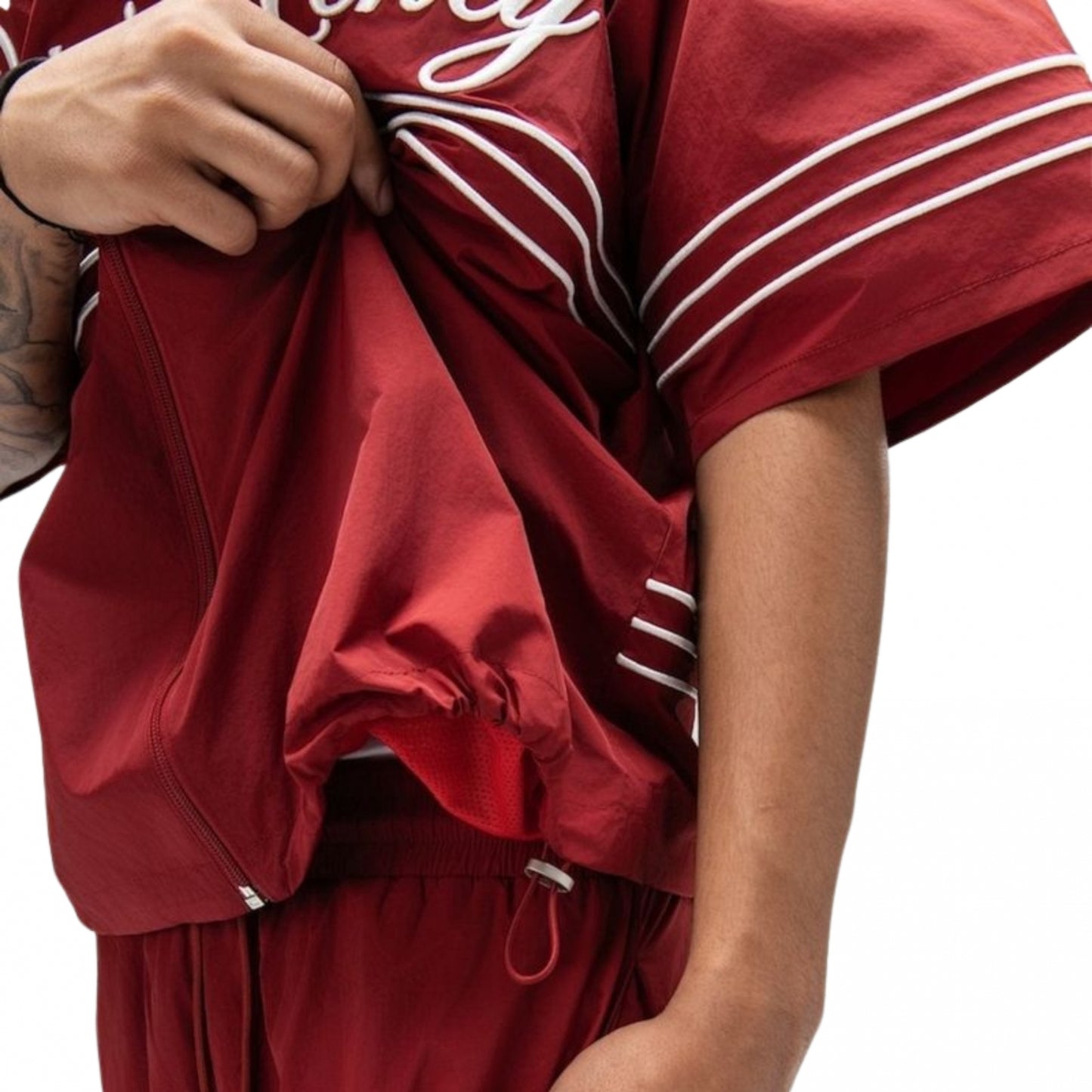 Camicia Paper Money Monaco Zip Top BORDEAUX