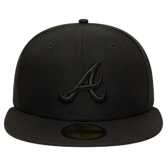 Cappello New Era 59Fifty MLB Black on Black ATLBRA NERO
