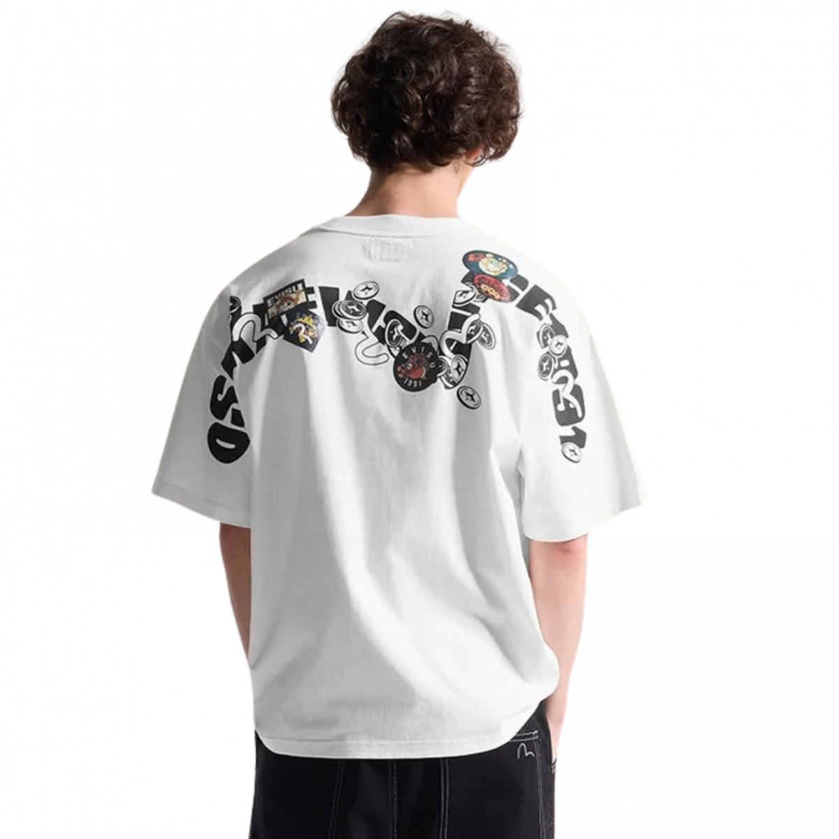 Maglietta Evisu Brocade Kamon Applique Ss Tee BIANCO