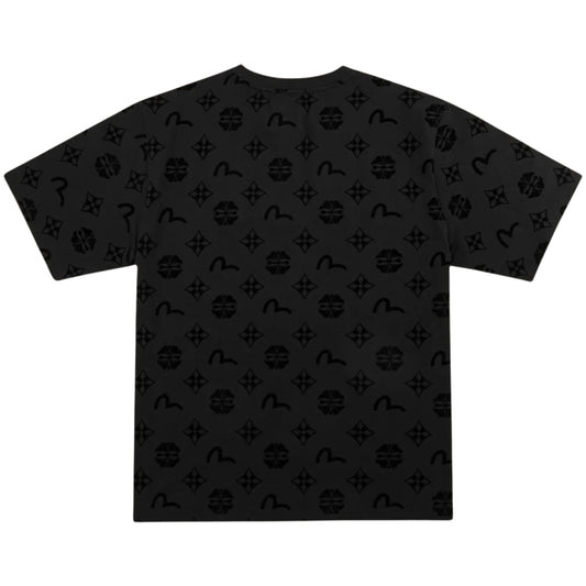 Maglietta Evisu Flocking Kamon NERO