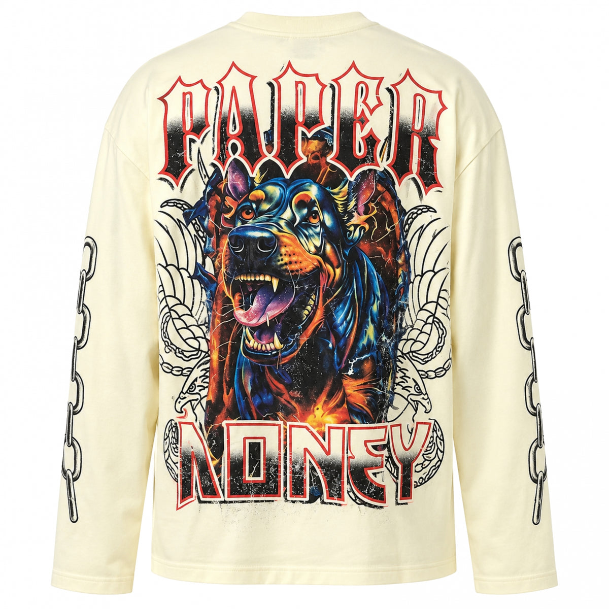 Maglietta Paper Money Beast Mode Long Sleeve Tee CREMA