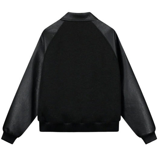 Giacca Arte Leather Varsity Jacket NERO