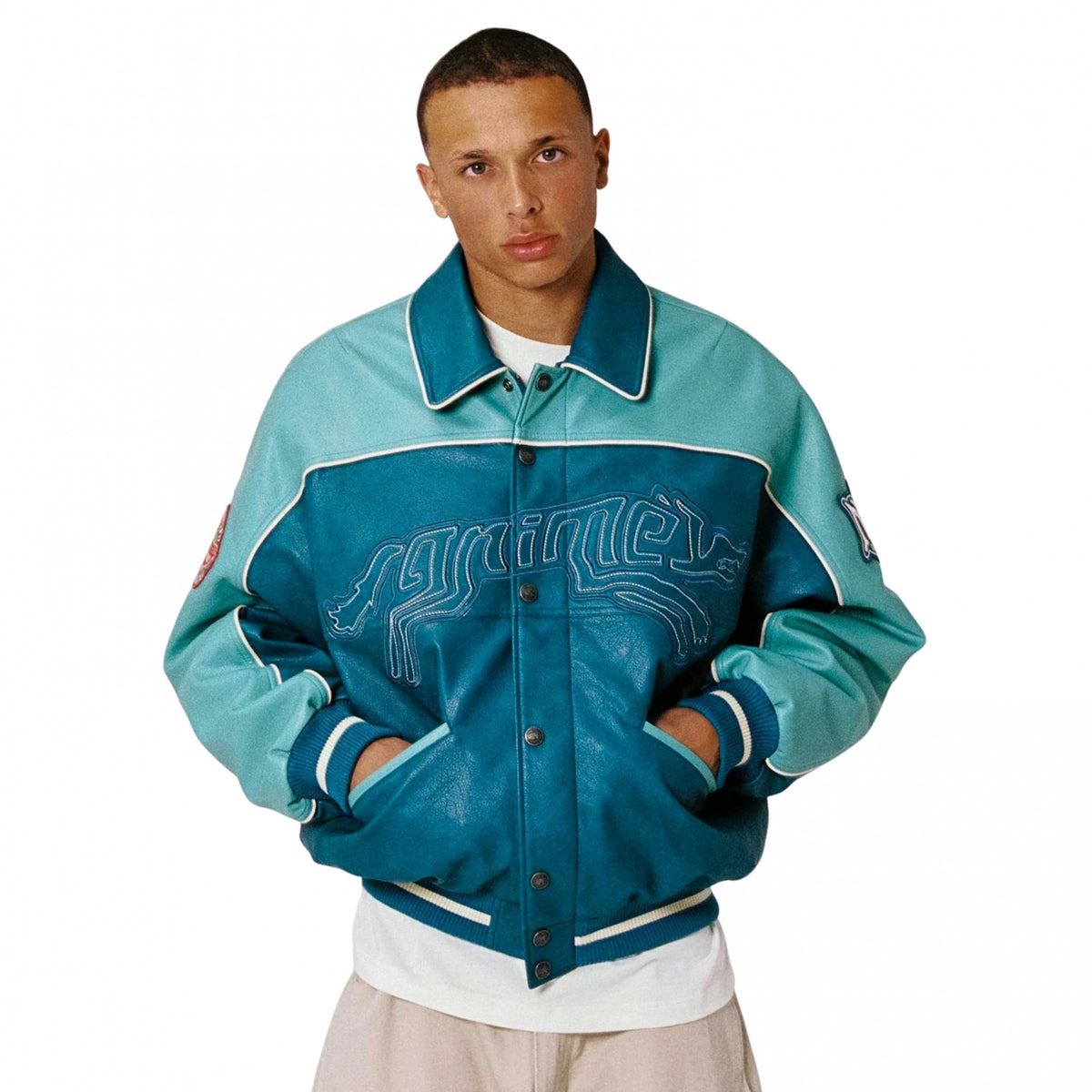 Grimey Wild One Washed PU Leather Jacket