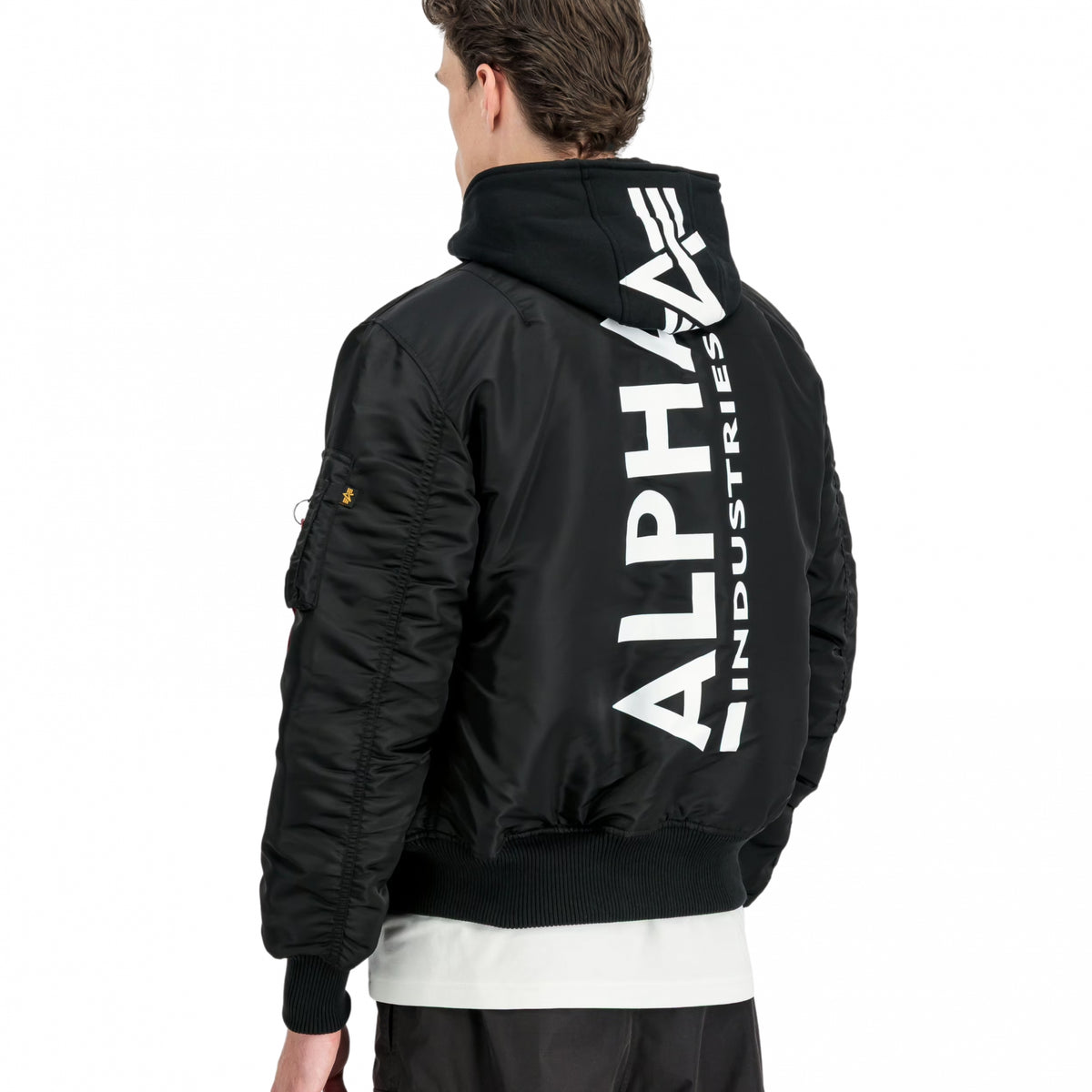 Giubbino Alpha Industries MA-1 Zip Hood Backprint