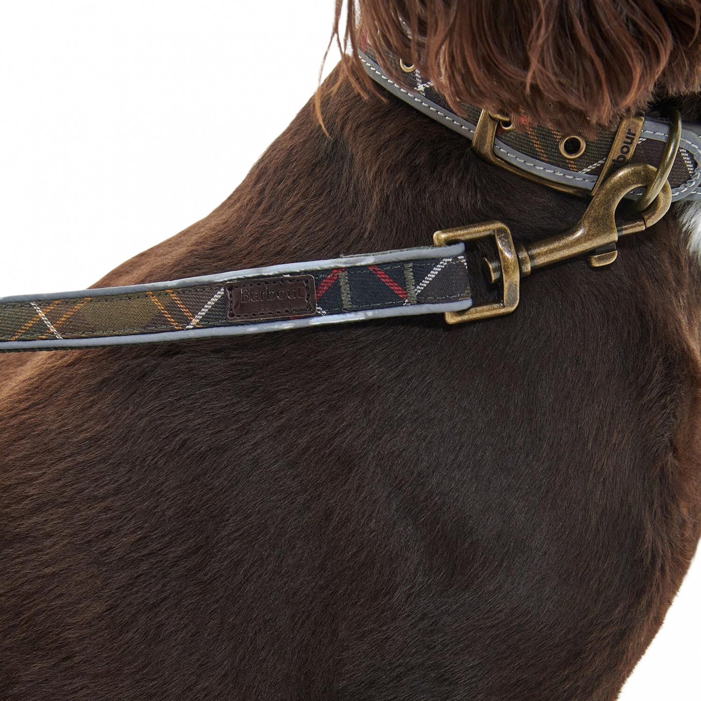 Barbour Reflective Tartan Comfort Lead Collar UNIQUE
