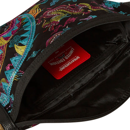 Sprayground Embroidered Dragons Savvy Crossbody Waist Bag