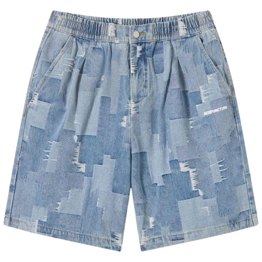 Pantaloncino Acupuncture Patch Work Denim Short