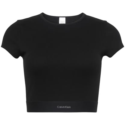 Top Donna Calvin Klein Rib Crop Tee NERO