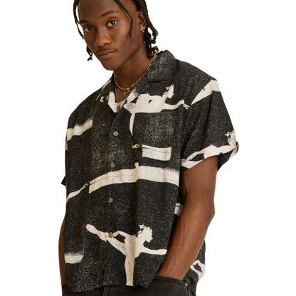 Camicia Obey Jacques Woven SS Shirt NERO