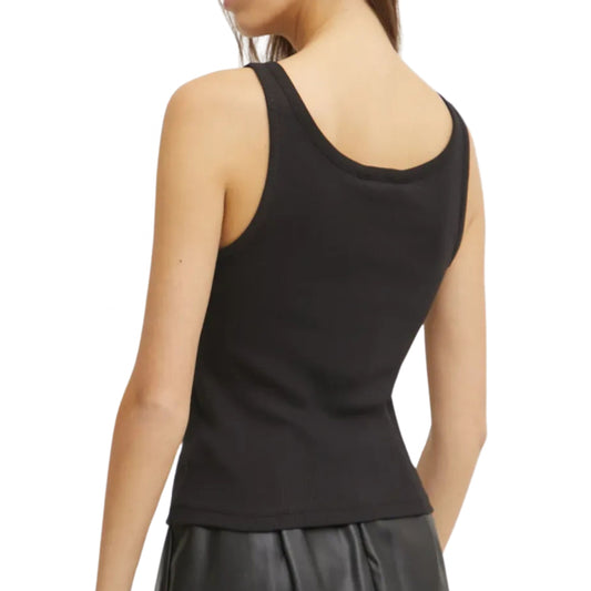 Top Tommy Jeans Slim Button Tank NERO