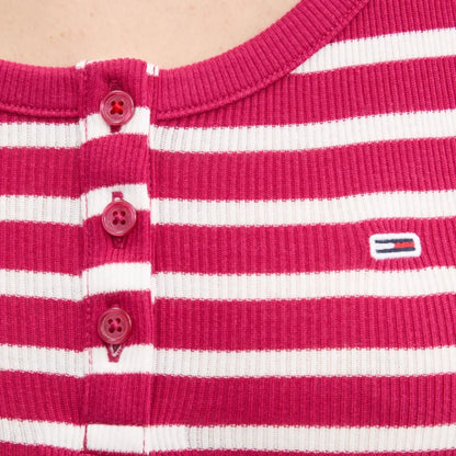 Top Tommy Jeans Slim Button Tank ROSA