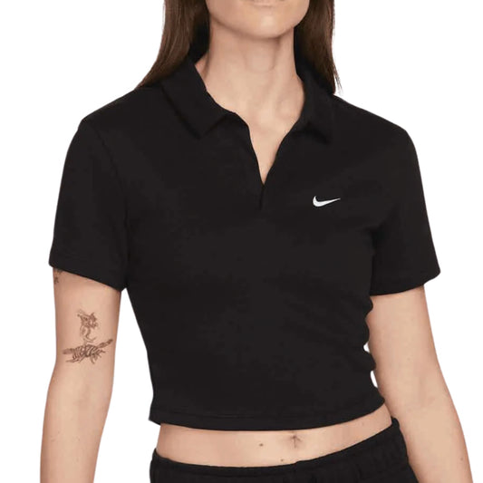 Polo Nike Sportswear Essential SS Polo Crop NERO