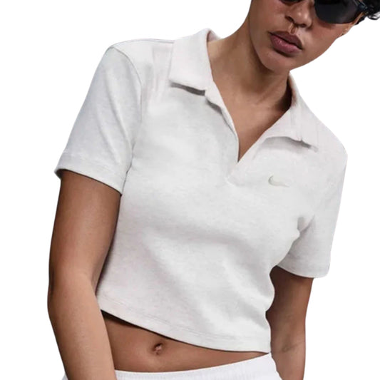 Polo Nike Sportswear Essential SS Polo Crop BIANCO