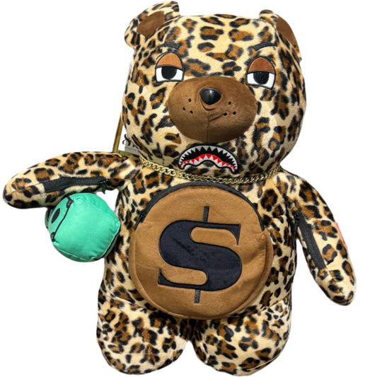 Orso Sprayground Leopard Money Bear Backpack