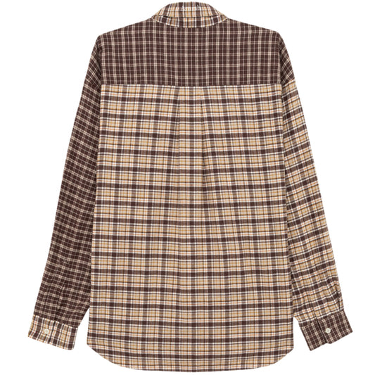 Camicia Amish Shirt Dropped Patch MARRONE