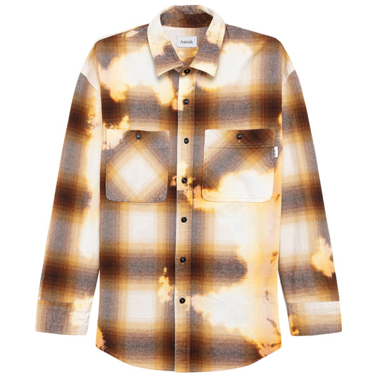Camicia Amish Work Shirt Check MARRONE